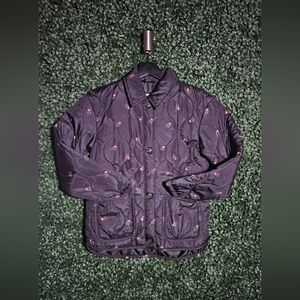 Old Navy Black Quilted Jacket with Red Details